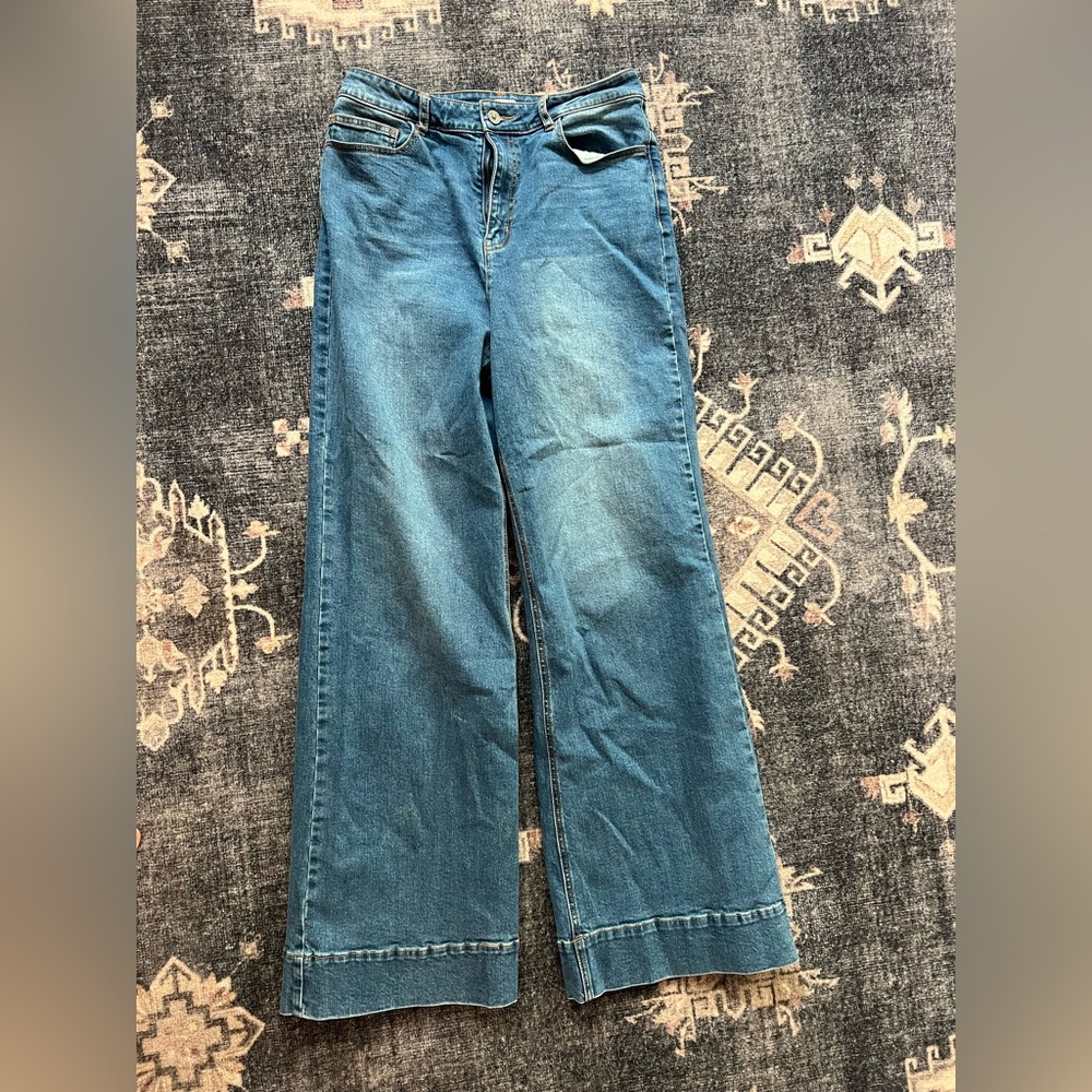 Tyler Boe Wide Leg High Rise Blue Women's Jeans